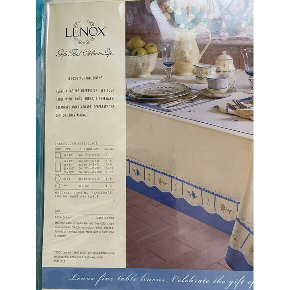 Lenox Fine Dining Table Linen Tablecloth 70 Round Provencal Garden Floral NWT$45 - Picture 4 of 6